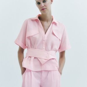 Zara Poplin Sash Blouse